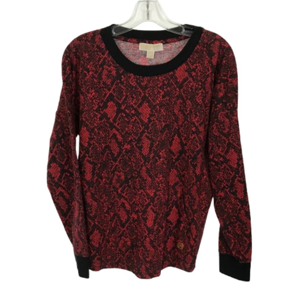 NWT Womens Size Medium Michael Kors Snakeskin Print Lightweight Thermal Top NEW